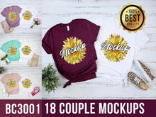 Load image into Gallery viewer, Bundle 18 Mockups Couple Bella Canvas 3001
