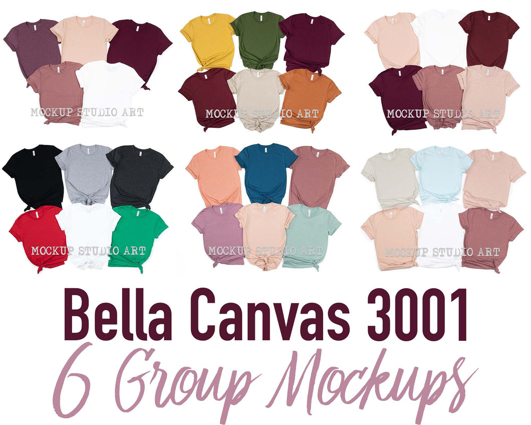 Bella Canvas 3001 - 6 Group Mockups