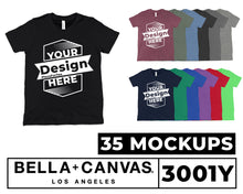 Load image into Gallery viewer, Bella Canvas 3001Y, All Colors 35 Mockups
