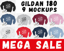 Load image into Gallery viewer, BUNDLE 9 Mockups Gildan 18000 Unisex Sweatshirt
