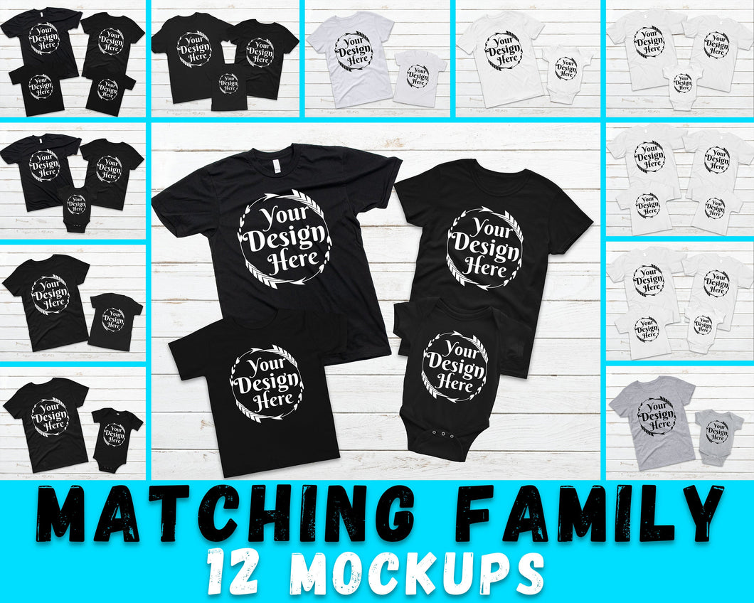 BUNDLE 12 Mockups Family Shirt Mock ups