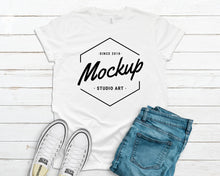Load image into Gallery viewer, Bella Canvas 3001 T-Shirt Mockup - 100 High Quality Mockups

