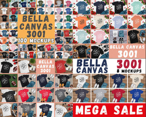 Bella Canvas 3001 MEGA BUNDLE - 300 High Quality Mockups