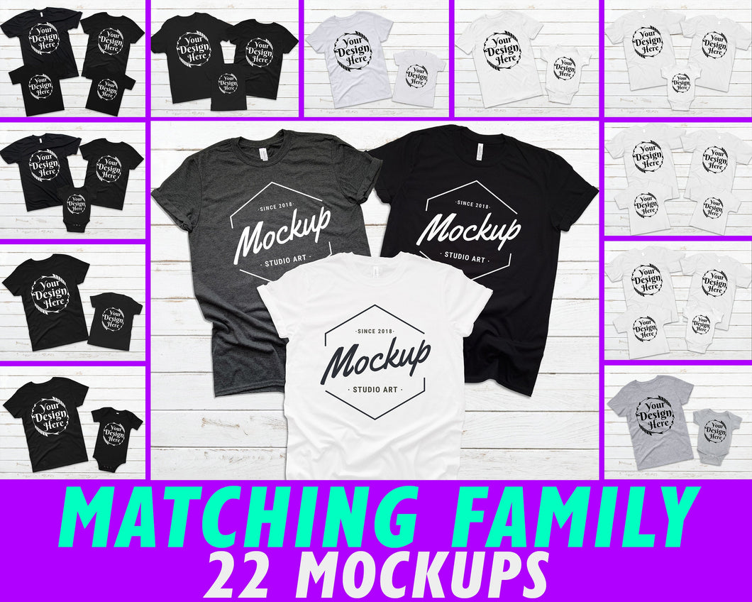 BUNDLE 22 Mockups Family Shirt Mock ups