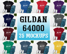 Load image into Gallery viewer, Gildan 64000 T-Shirt Mockup Mega Bundle
