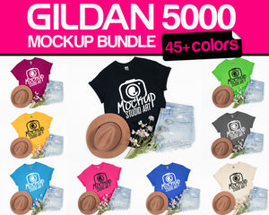 Gildan 5000 / 2000 - Mockups with Hat